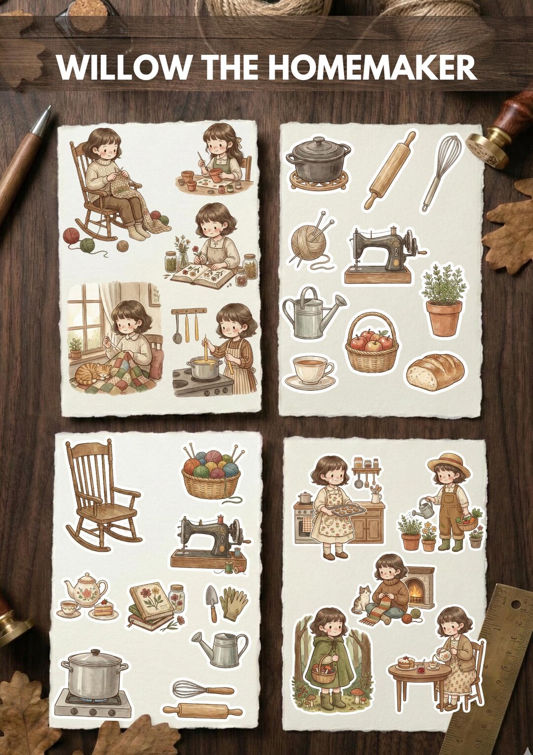Cozy Homemaker Digital Printable Planner Stickers | Cottagecore ...