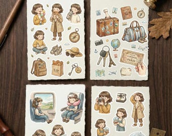 Pegatinas imprimibles para planificador de viajes "Más allá del mapa Willow" / Estética de vacaciones de aventura acogedora / Scrapbooking digital / Paquete Wanderlust