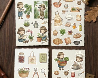 Willow, la serie de la cultura botánica y la gastronomía urbana / Colección de pegatinas imprimibles de Willow Odyssey Culinary and Green Thumb