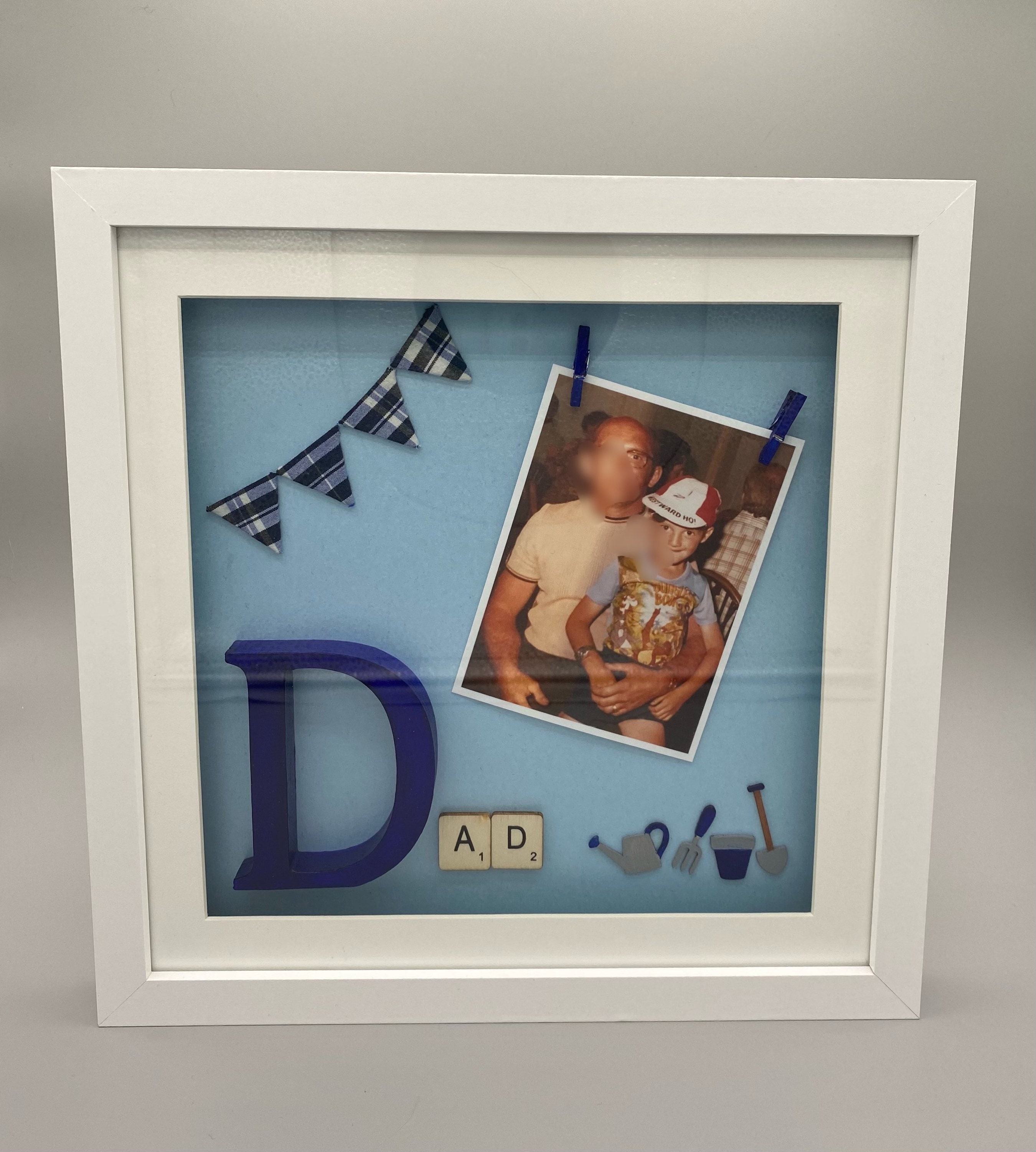 Personalised Initial Shadow Box Frame white or grey frame Etsy