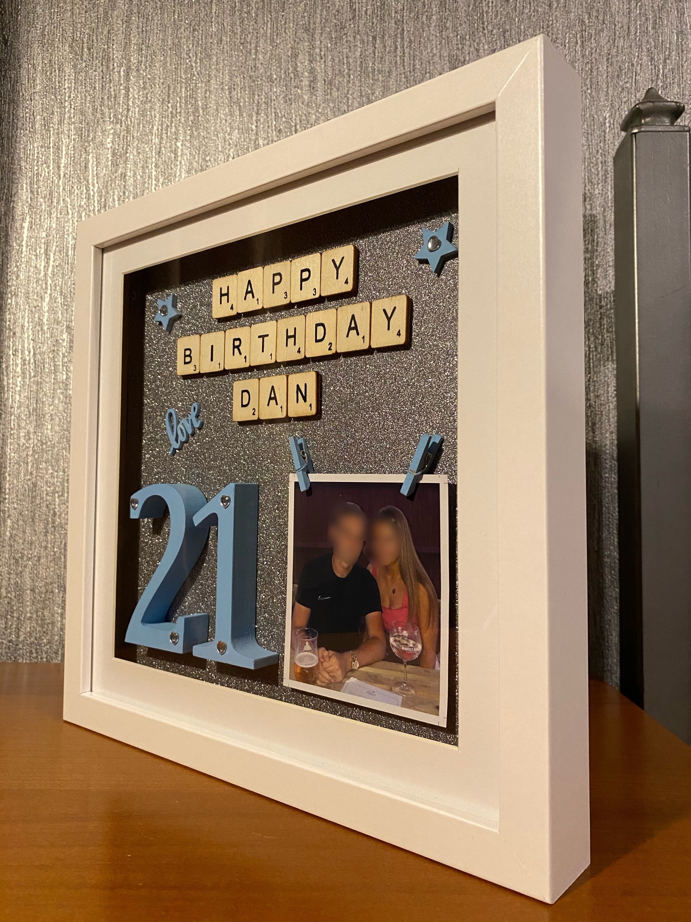 Hand Crafted Personalised Happy Birthday Shadow Box Frame Etsy