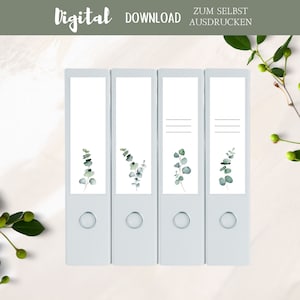 Folder spine labels - labels for inserting wide + narrow folders with + without lines - print yourself - PDF Digital Download