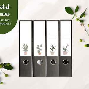 Etiketter för pärmrygg - instickbara etiketter för breda och smala pärmar med och utan linjer - skriv ut själv - PDF digital nedladdning