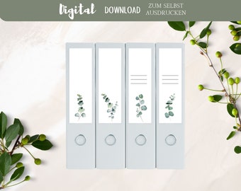 Folder spine labels - labels for inserting wide + narrow folders with + without lines - print yourself - PDF Digital Download