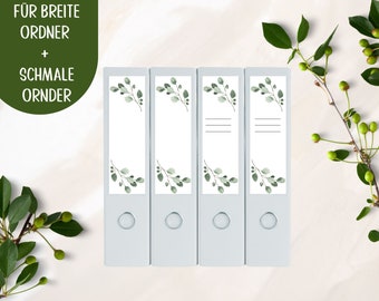 Folder spine labels - labels for inserting wide + narrow folders with + without lines - print yourself - PDF Digital Download