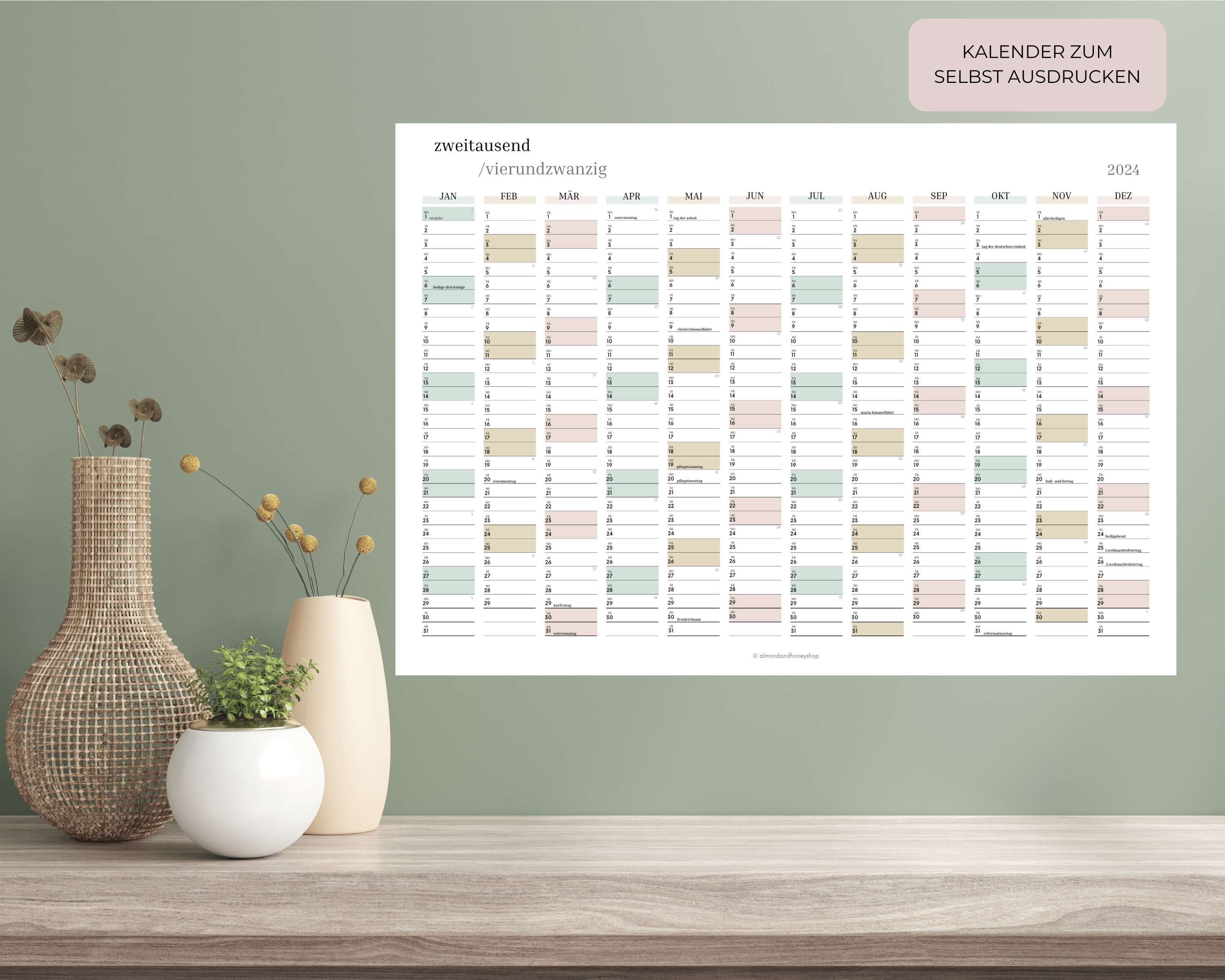 Kalender Jahresplaner , Kalender 2025 zum Ausdrucken – NIDUYM