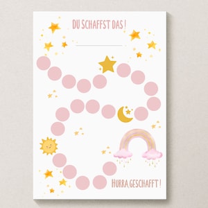 Belöningstabell för barn som PDF-nedladdning | Belöningsaffisch | Lärandemedel | Belöningssystem för potträning | Rosa regnbåge