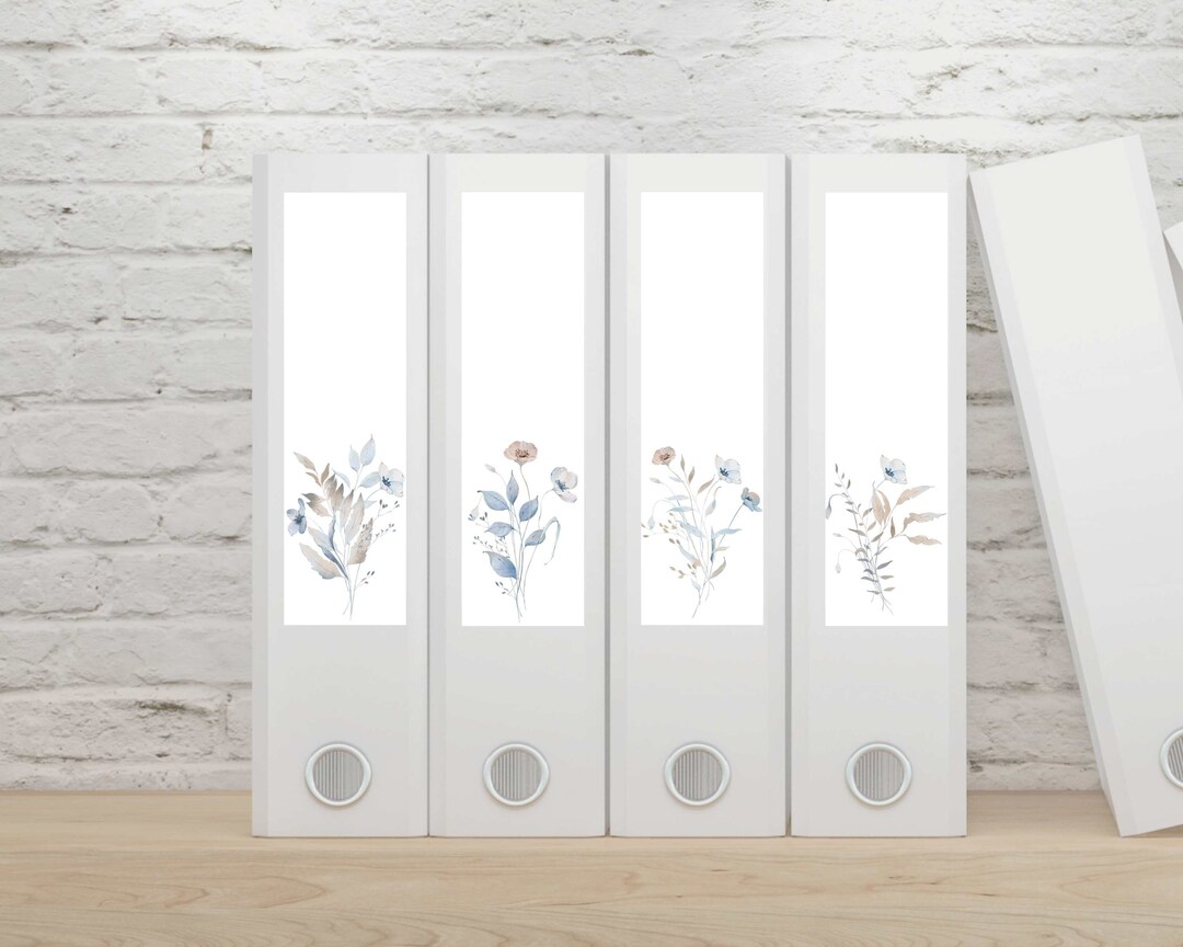 Folder Paper.pdf Folder Spine Labels With Delicate Flowers to Insert for Wide Folders ...