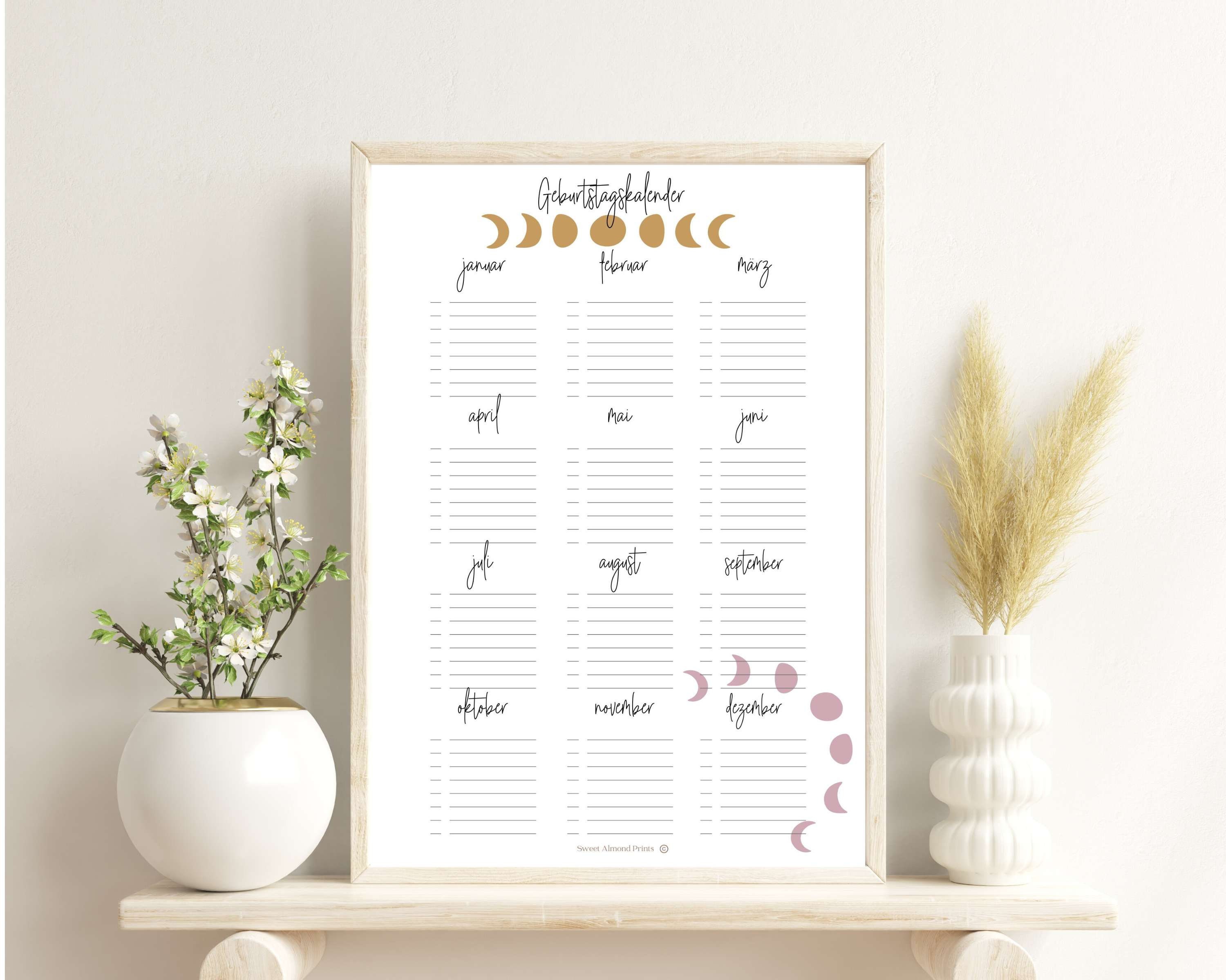 Perpetual Birthday Calendar A4 PDF Download for - Etsy