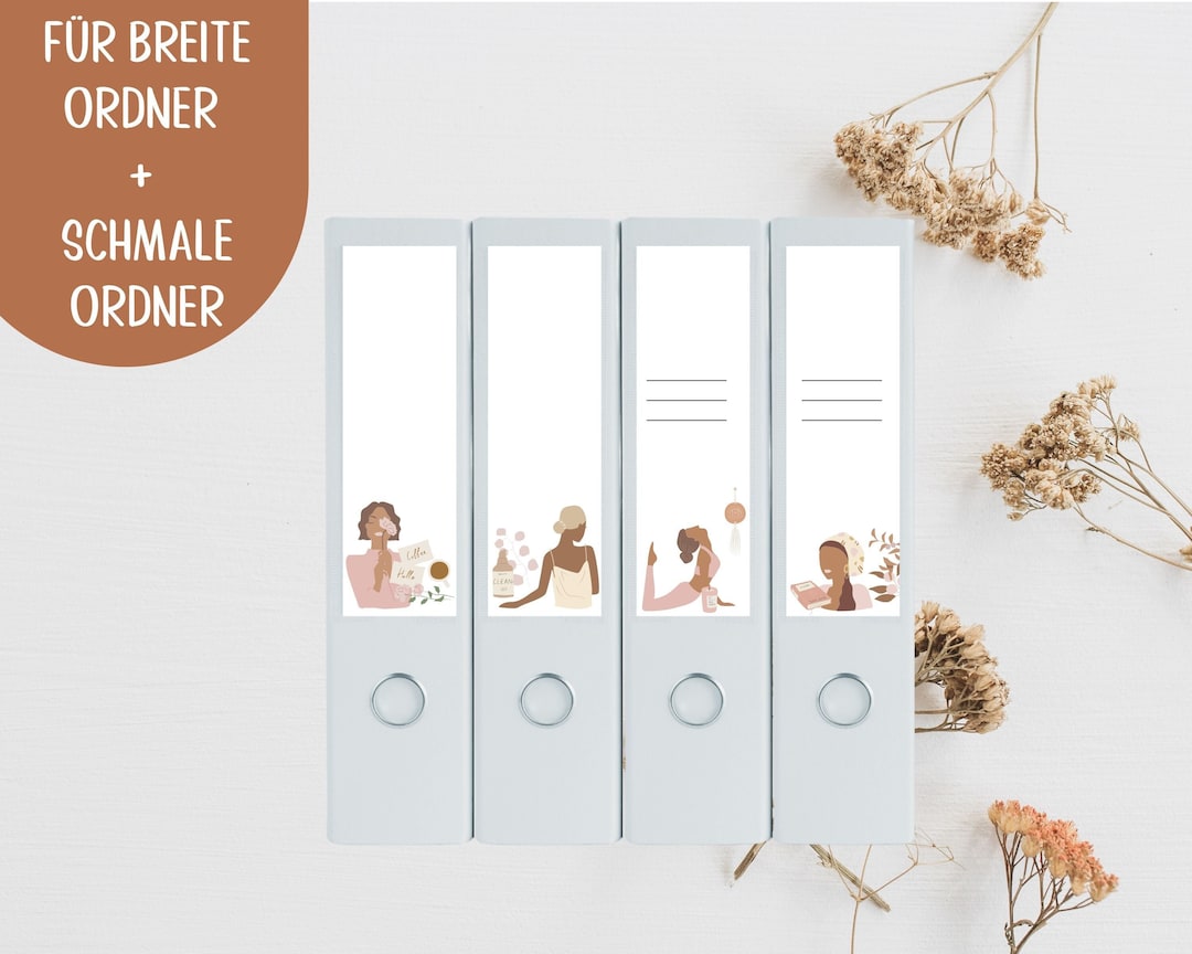 Folder Spine Signs - Labels to Insert for Wide + Narrow Folders With ...