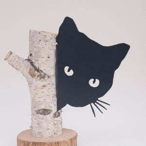 Black Cat | Cat Garden Decor | Cat Garden Ornament | Outdoor Wall Art | Metal Cat Sculpture