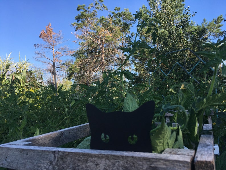 Black Cat Garden Decor Garden Ornament Farmhouse Decor Etsy