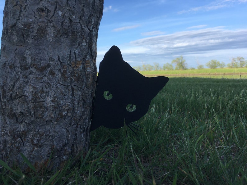 Black Cat Garden Decor Garden Ornament Farmhouse Decor Etsy