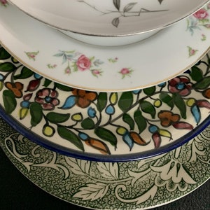 Vintage Mismatched China Sald/Dessert Plates set of 4 assorted