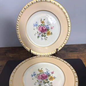 Antique 24k gold Charles Ahrenfeldt set of 4 Dinner Plates Limoges France late 1800&#39;s