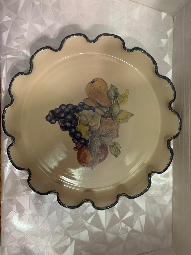 Stoneware Chip N Dip Bowl Set 13 Fruit Design Home and Garden Etsy