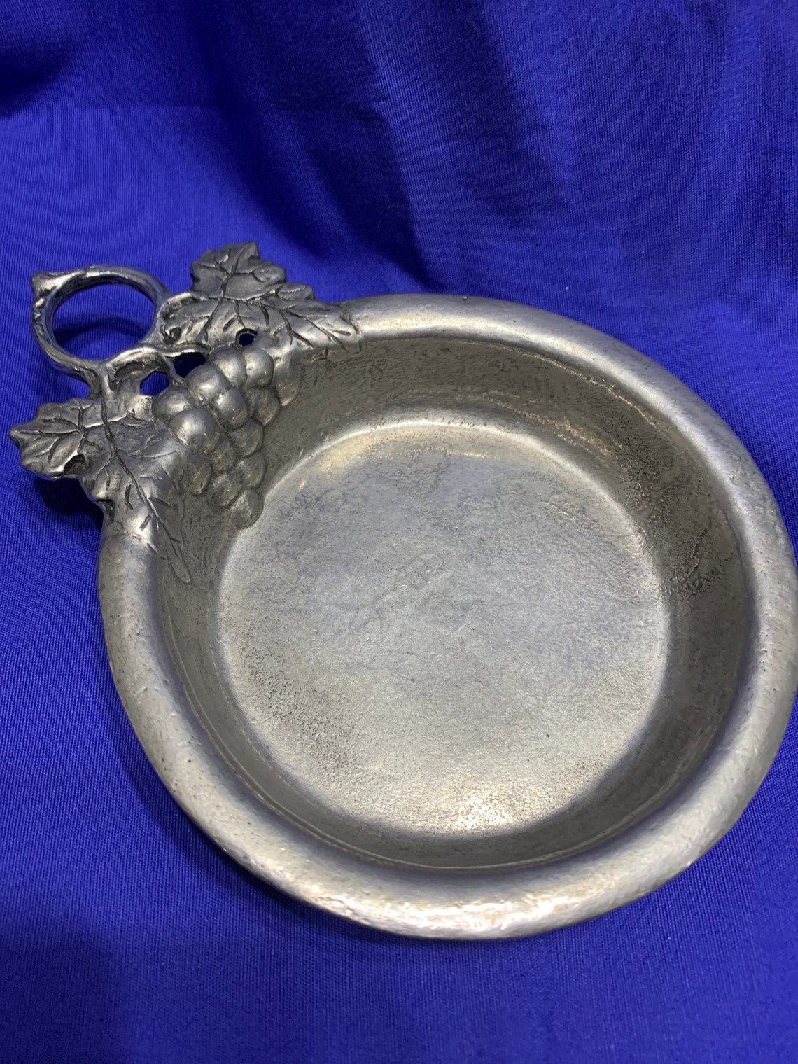 Vintage Pewter Porringer Grape Leaves made in Italy Etsy