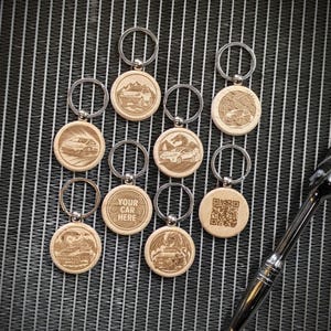 Custom Engraved Wood Car Keychain: Personalized Car, Truck, or Rig Keyring