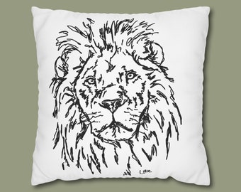 Taie d'oreiller carrée en toile de polyester LION