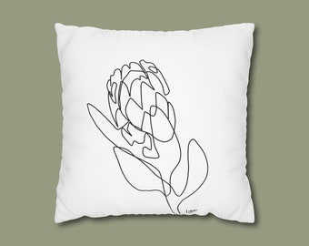 Protea Square Poly Canvas Pillowcase