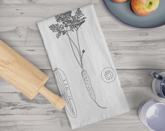 Paño de cocina de planta de zanahoria