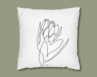 Taie d'oreiller carrée en toile de poly Protea