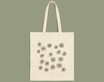 Daisies Cotton Canvas Tote Bag