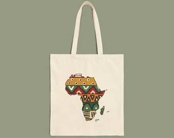 Afrika Continent katoenen canvas draagtas
