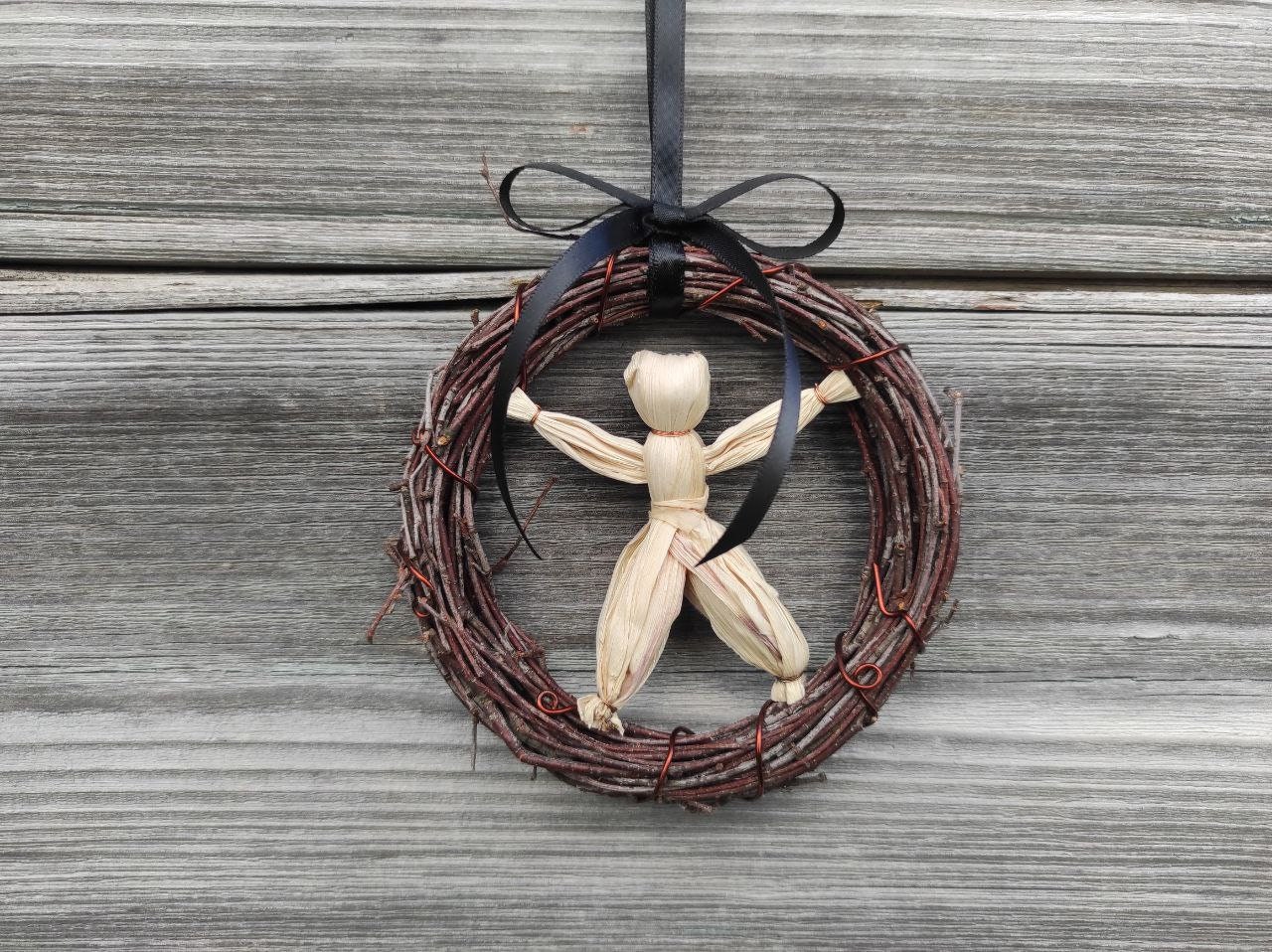 Mini Wreath Corn Husk Doll Voodoo Doll Harvest Doll Etsy