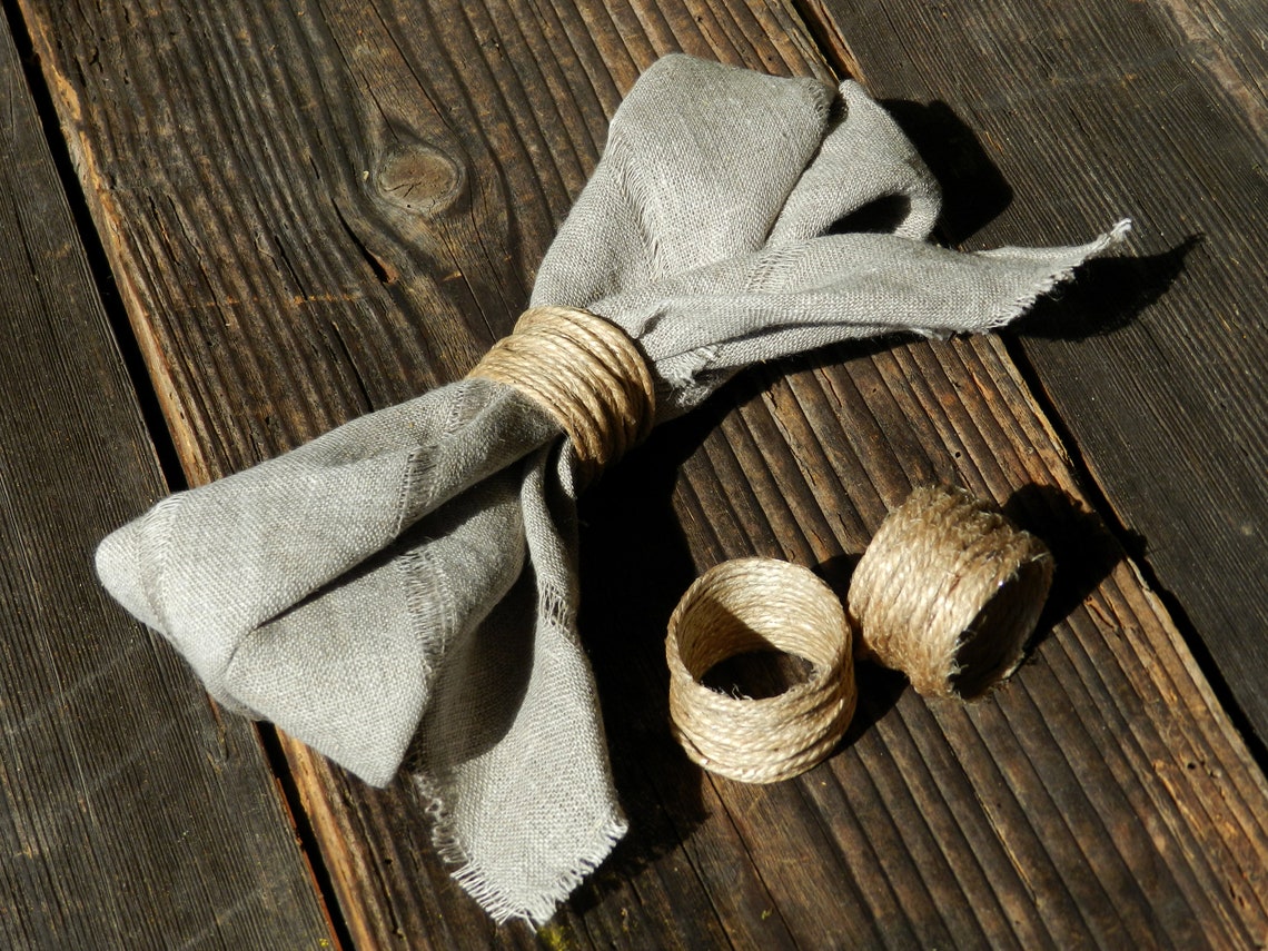 Napkin Rings 3x3 Cm Jute Napkin Rings Burlap Napkin Rings Etsy