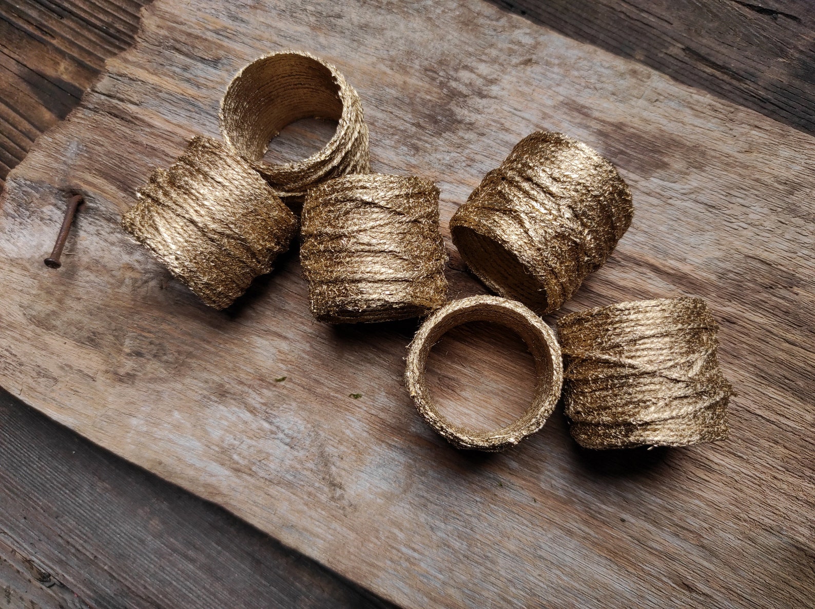 Anillos De Servilleta Copo De Nieve - Decoración Navideña Para Mesa - Oro Y Plata - Pack De 6