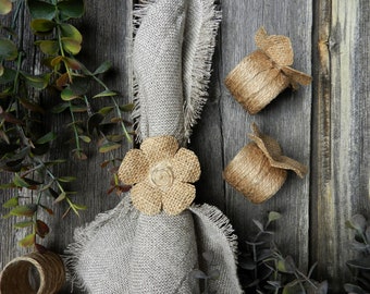 Servilleteros de boda / Servilleteros de yute / Servilleteros de arpillera / Servilleteros de flores / Servilleteros