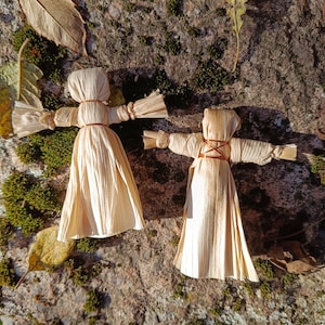 2 Corn Husk Dolls, Voodoo Doll, Harvest Doll, Husk Doll, Pagan Doll, Ritual Doll