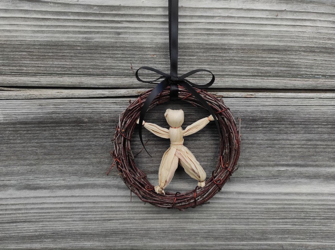 Mini Wreath Corn Husk Doll Voodoo Doll Harvest Doll Husk Doll Pagan