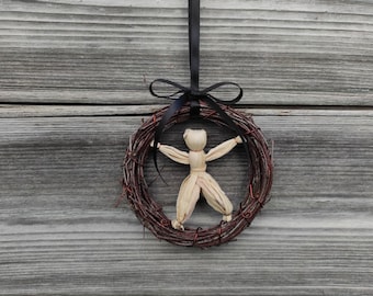 Mini Wreath with Corn Husk Doll