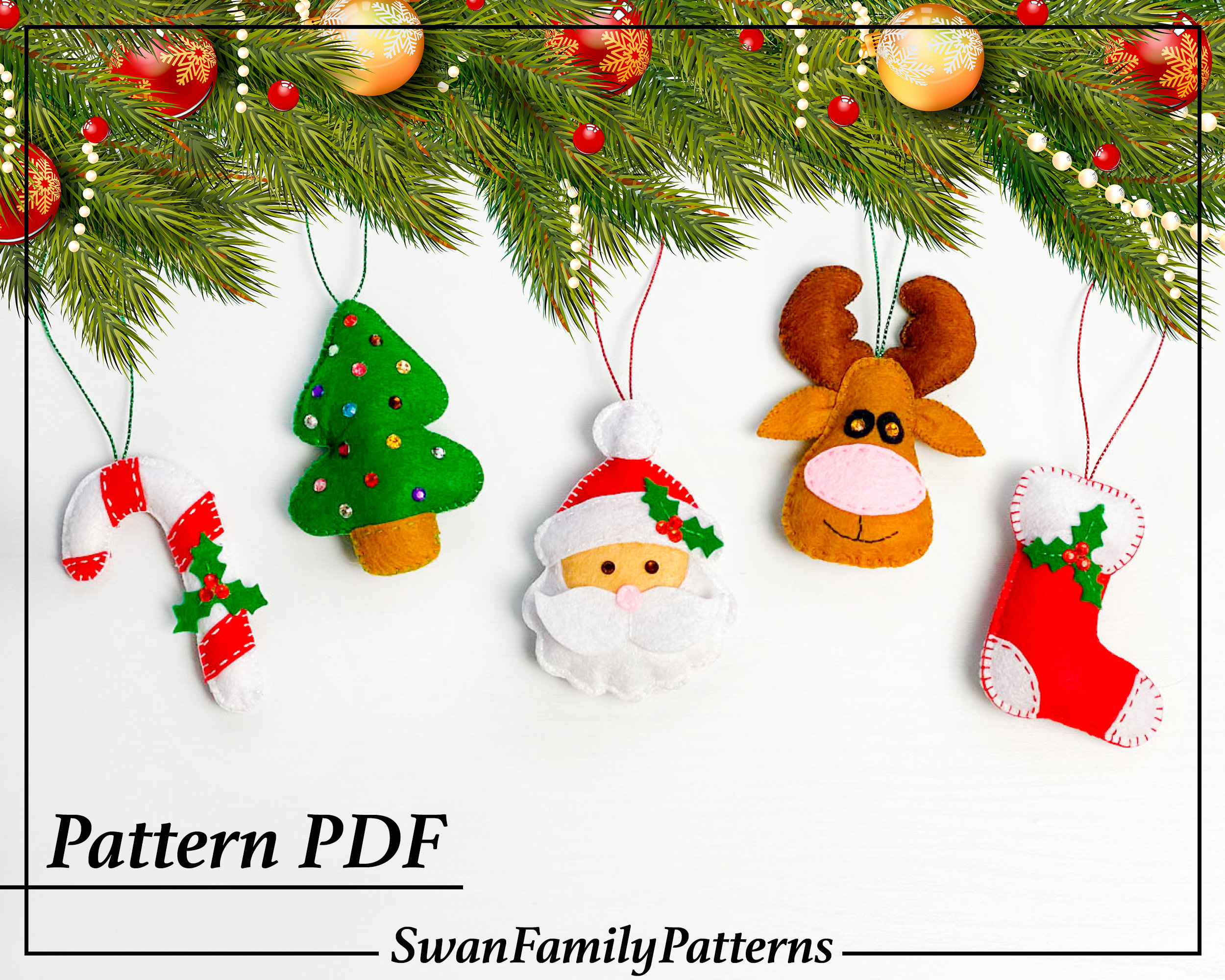 Pack of 8 Hanging Felt Ornaments Approx 5 Inches Each Christmas Tree Decorations Ornaments Christmas Santa Clause Snowman Candy Cane Stocking Design Pendant for Christmas Holiday Home Party Decor Pack of 8 Hanging Felt Ornaments Approx 5 Inches Each Christmas Tree Decorations Ornaments Christmas Santa Clause Snowman Candy Cane Stocking Design Pendant for Christmas Holiday Home Party Decor