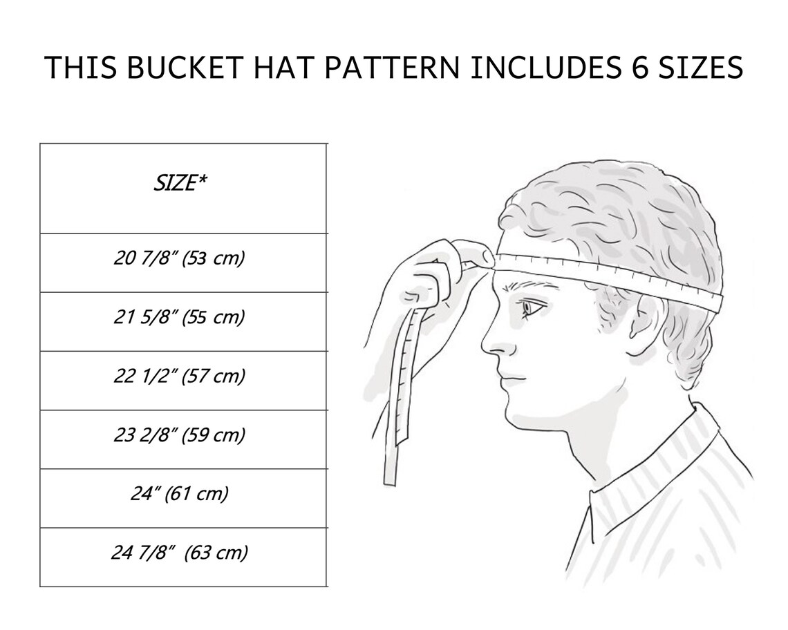 Bucket hat PATTERN Panama hat sewing tutorial PDF 6 sizes Sun Etsy