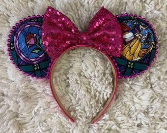 Beauty and the Beast Mouse Ears - Stained Glass