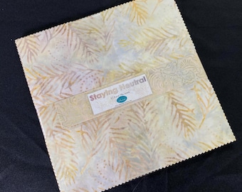Wilmington Jewels White Noise Batiks 10 inch Squares Staying Neutral 10 Karat Mini Jewels