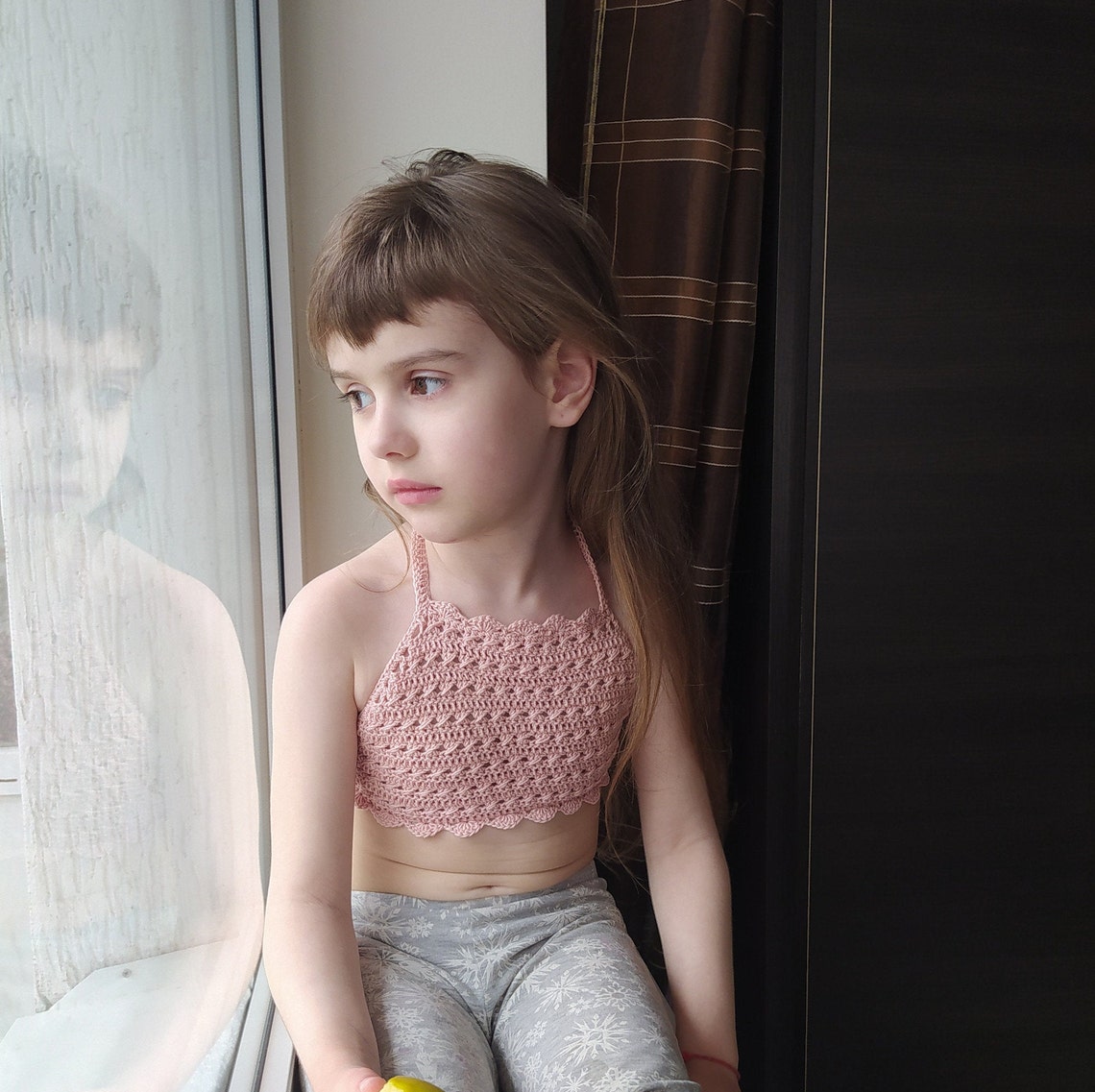 Elegant Crochet Little Girls Crop Top Sleeveless Summer Cute Etsy