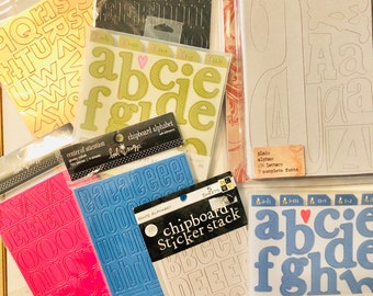 Tim Holtz Chipboard, Chipboard Alphabet, Punchboard, Paper crafting, Scrapbooking, Die Cuts, Heidi Grace, Chipboard Letters