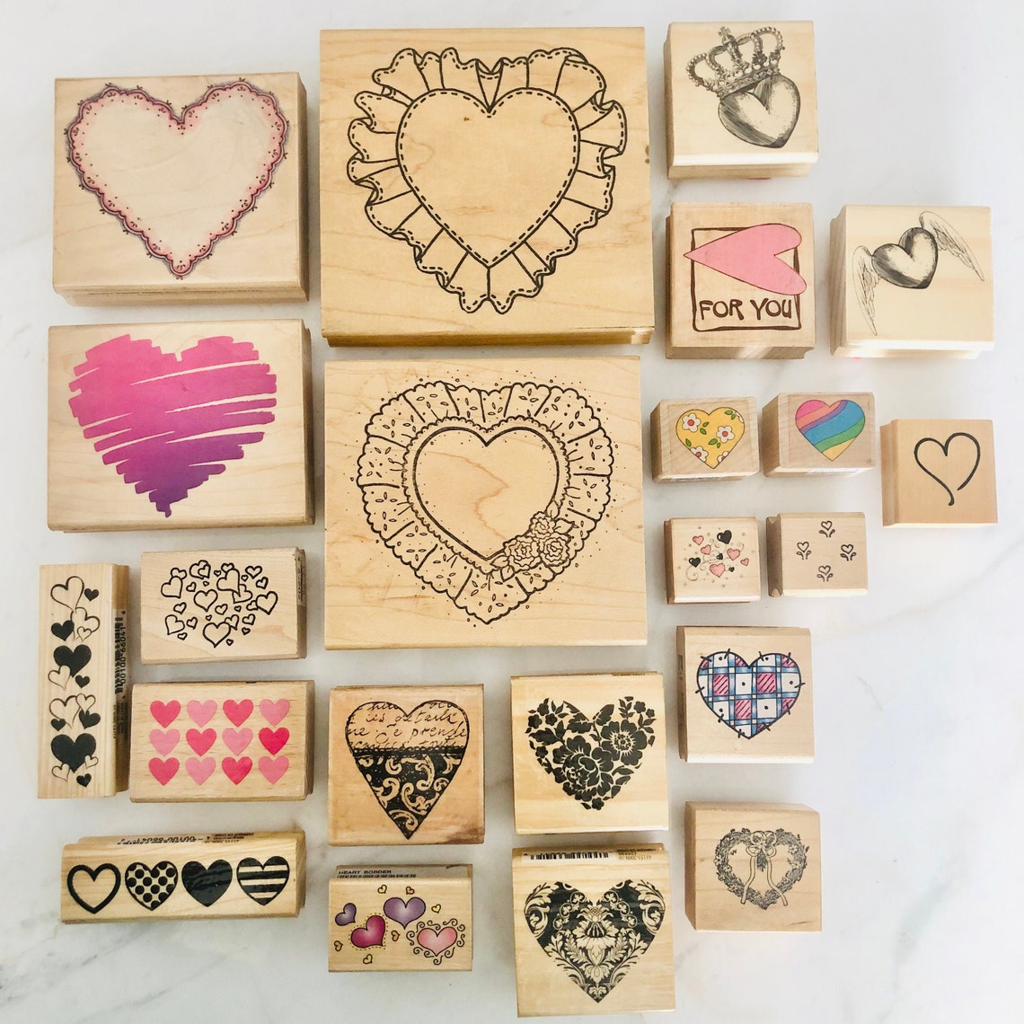 Heart Stamps Rubber Stamps Love Stamps Stamping Etsy