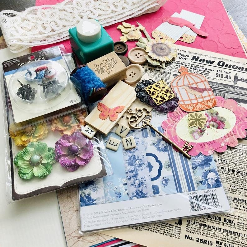 Junk Journal Kit 50 Pieces Scrapbooking Kit DIY Craft Kit Etsy