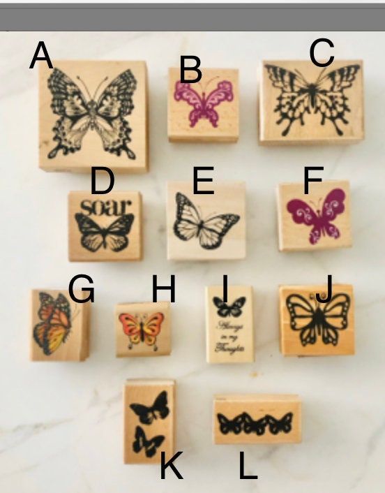 Butterfly Stamps Rubber Stamps Butterflies Stamps Stamping Etsy