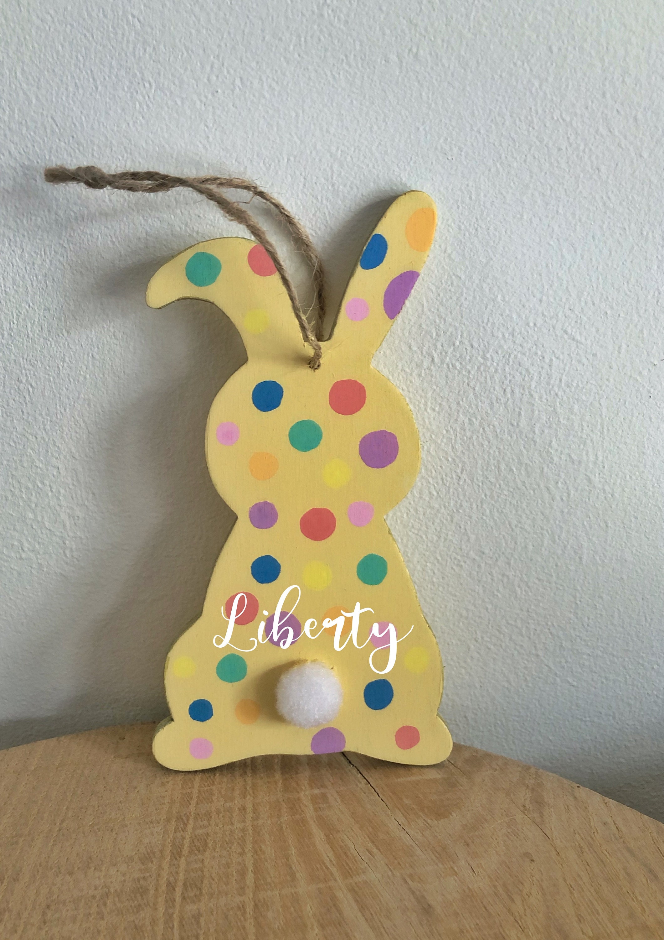 Easter Bunny Personalised Wooden Easter Bunny Decoration Etsy