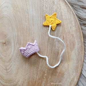 Princess Crown Umbilical Cord Ties, %100 Original Cotton, Star Umbilical Cord Ribbons, Alternative to Plastic Clips, Baby Gifts