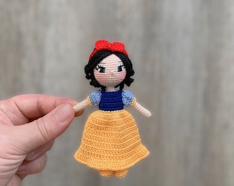 Miniature amigurumi princess doll, collectible doll