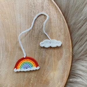 Rainbow with Cloud Umbilical Cord Band, %100 Cotton, Umbilical Cord Tie, Keepsake, Alternative to Plastic Clips, Crocheted