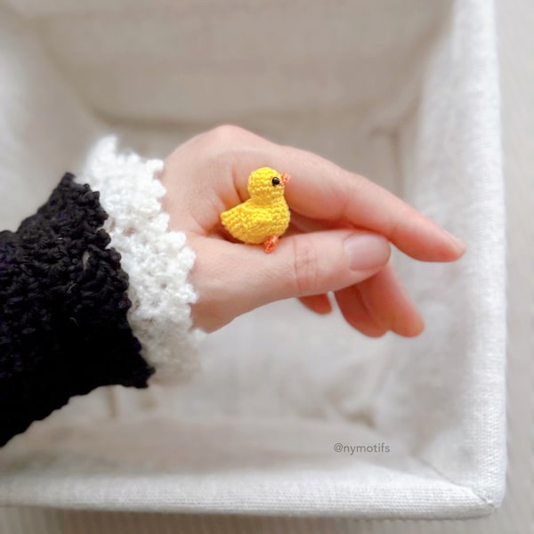 Miniature Handmade Amigurumi Küken, Amigurumi Micro Küken, Miniature 2 cm Duck, Amigurumi Ente, Minitatur Ente