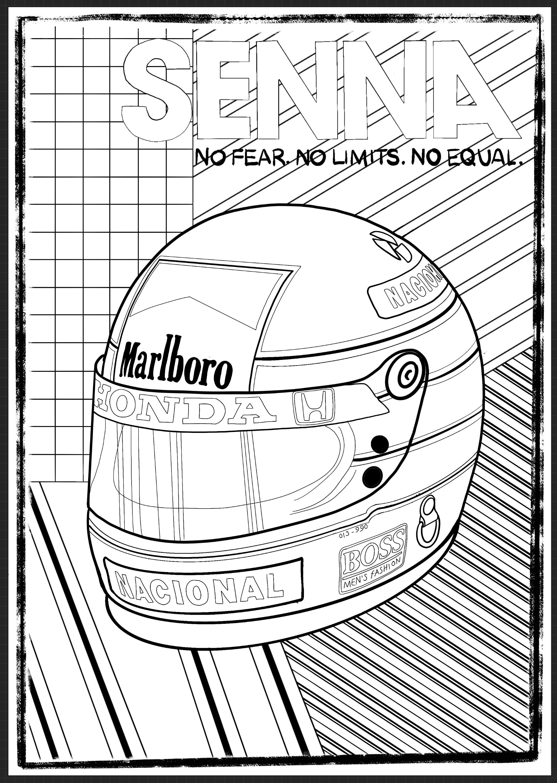 F1 formula one helmet colouring pages Lando Norris Daniel | Etsy